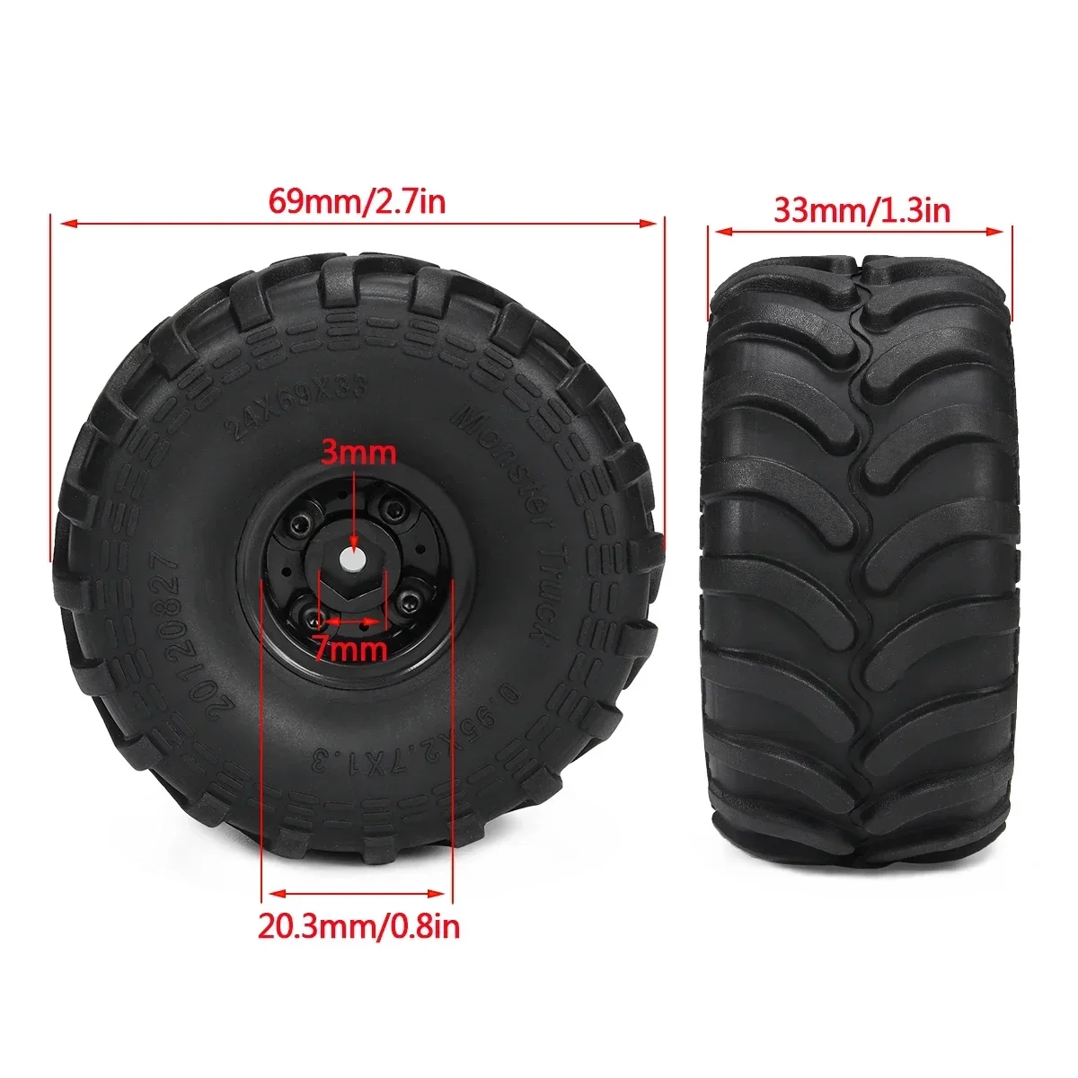 Pneus de caminhão monstro com  - Rc Truck Monster avaliação e preço